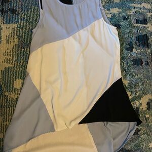 Vince Camuto Light Blue and Black Sleeveless Blouse
